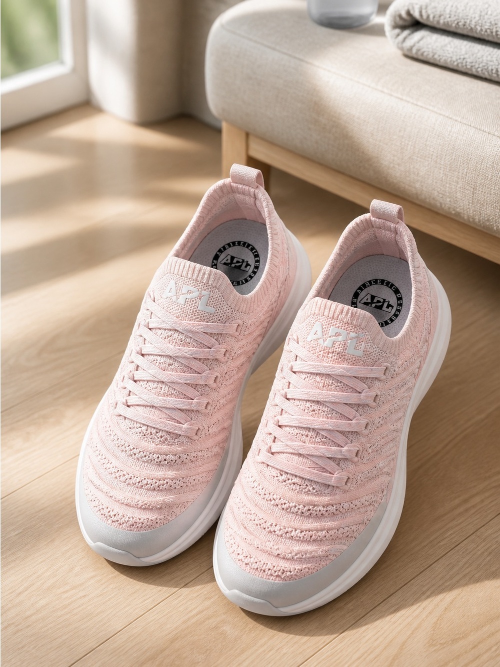 NIB APL Unisex Techloom Wave Bleached Pink - Athletic Tennis Shoe - Youth 3